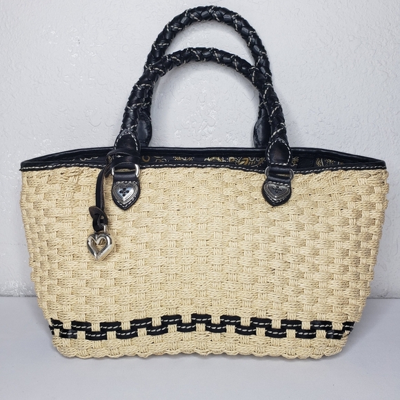Brighton Handbags - Brighton Black Tan Woven Tote